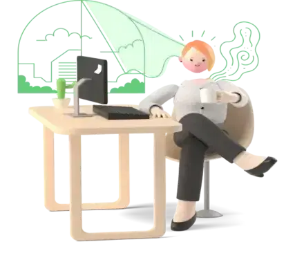 Mujer de negocios en escritorio