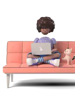 Avatar mujer en sofá